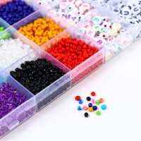 Набор для создания украшений, набор 24 цвета,1 шт. — 3 мм, 400 букв, леска, фурнитура, ножницы Набор для создания украшений, набор 24 цвета,1 шт. — 3 мм, 400 букв, леска, фурнитура, ножницы