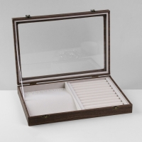 Подставка для украшений &laquo;Шкатулка дерево&raquo; 10 полос, 10 крючков, 34,8&times;24,3&times;5 см, цвет серый в дереве