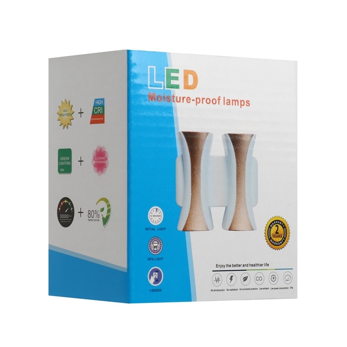 Светильник фасадный &laquo;Элегант&raquo;, FSD-043, 4 Вт, 3000К, 2 луча, IP65, 220 В, пластик, белый