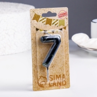 Свеча в торт "Черный мрамор", цифра "7", 5,5 см Свеча в торт "Черный мрамор", цифра "7", 5,5 см