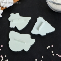 Набор плунжеров новогодний Доляна &laquo;Новый год&raquo;, 3 шт, цвет белый