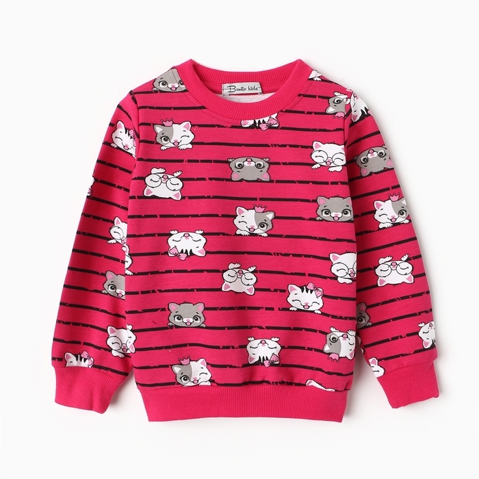 Комплект для девочки (свитшот, брюки), цвет фуксия, рост 86 см