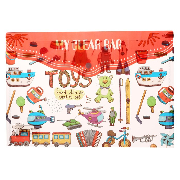 Набор папок-конвертов на кнопке А4, 160 мкр, 12 штук, МИКС Набор папок-конвертов на кнопке А4, 160 мкр, 12 штук, МИКС