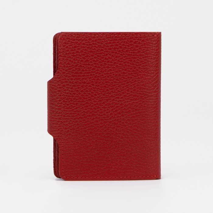 Обложка на кнопке, для автодокументов и паспорта, цвет красный