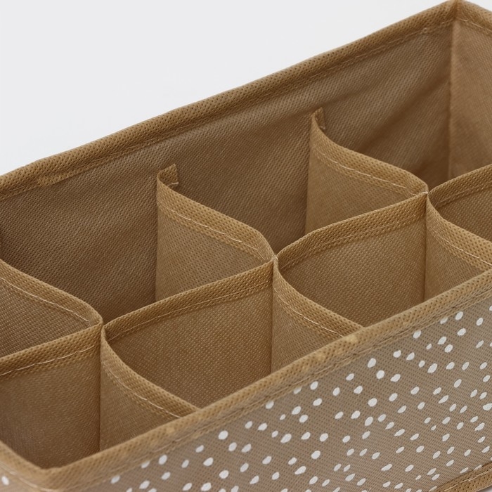 Органайзер для хранения белья Доляна Points, 8 ячеек, 28×14×10 см, цвет бежевый Органайзер для хранения белья Доляна Points, 8 ячеек, 28×14×10 см, цвет бежевый