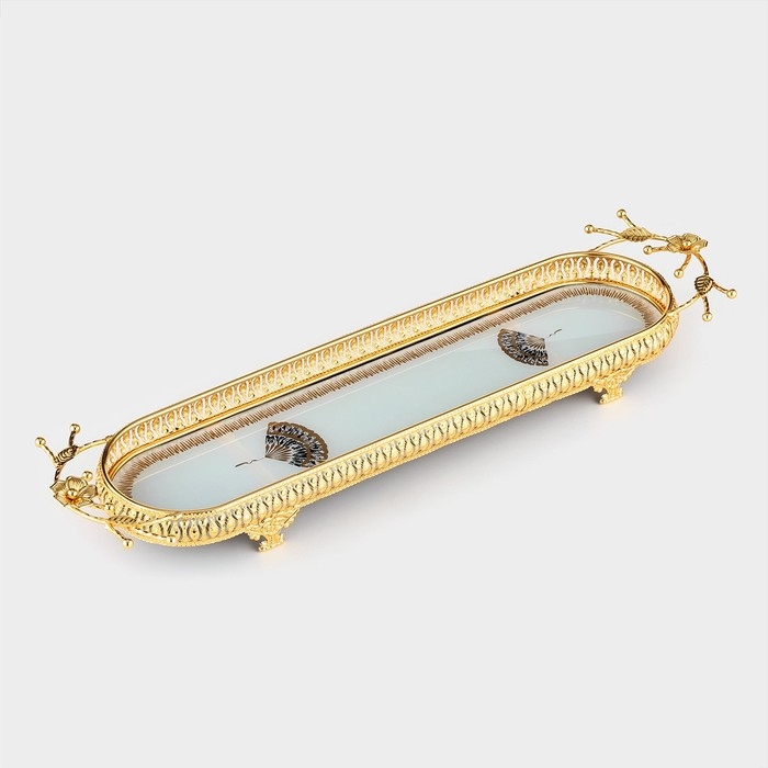 Подставка для десертов «Веер», 54×13×7 см, цвет металла золотой Подставка для десертов «Веер», 54×13×7 см, цвет металла золотой