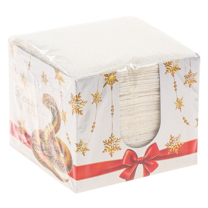 Салфетки новогодние бумажные в коробке «Ёлочные игрушки», интерьерные, 75 листов Салфетки новогодние бумажные в коробке «Ёлочные игрушки», интерьерные, 75 листов