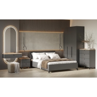 Комод с 4 ящиками Ника, 800х410х916, Графит/Дуб/Эйфория МДФ