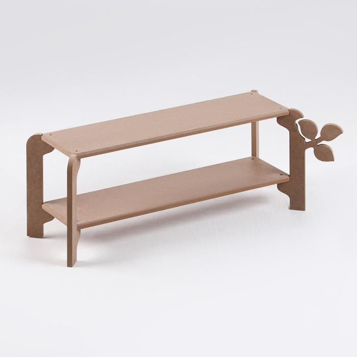 Полка для цветов двухъярусная Полка для цветов двухъярусная "Флора" 21х59х23 см, неокрашенная (для декорирования)