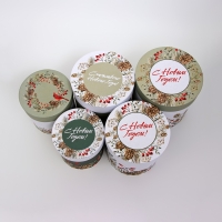 Набор шляпных коробок 5 в 1 &laquo;Счастливого Нового года&raquo;, 23 х 23 &mdash; 15 х 15 см