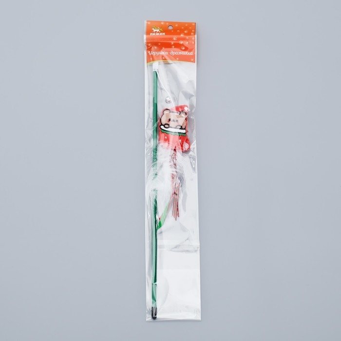 Новый год. Дразнилка-удочка для кошек с бубенчиком Новый год. Дразнилка-удочка для кошек с бубенчиком "Медведь", 40 см