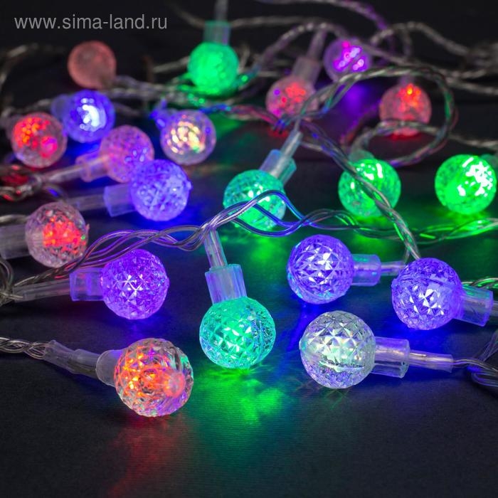 Гирлянда «Нить» 5 м с насадками «Мини фонарик», IP20, прозрачная нить, 20 LED, свечение мульти (RG/RB), мигание, 220 В Гирлянда «Нить» 5 м с насадками «Мини фонарик», IP20, прозрачная нить, 20 LED, свечение мульти (RG/RB), мигание, 220 В