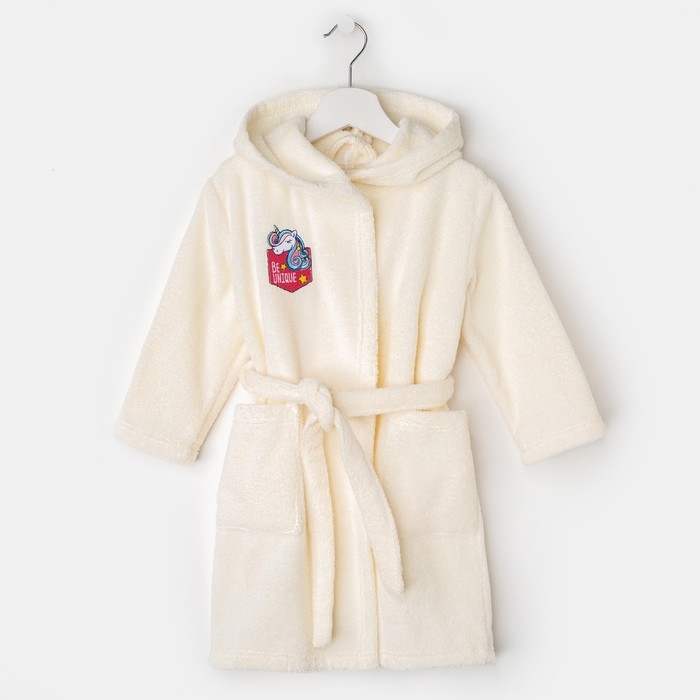 Халат махровый детский Халат махровый детский "Единорог", р-р 30, цв.молочный 340 г/м2 хл.100% с AIRO