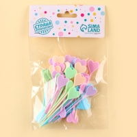 Шпажки &laquo;Сердце&raquo;, в наборе 50 штук, цвета МИКС