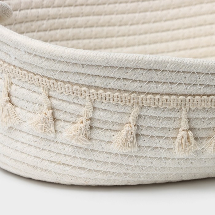 Корзина для хранения плетёная ручной работы LaDо́m &laquo;Вилена&raquo;, 38&times;22&times;12 см, цвет белый