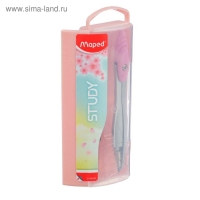 Циркуль из цинкового сплава, Maped Study Collector, с эргономичной головкой, с грифелем, в пластиковом футляре, в комплекте пенал с дополнительным грифелем, микс Циркуль из цинкового сплава, Maped Study Collector, с эргономичной головкой, с грифелем, в пластиковом футляре, в комплекте пенал с дополнительным грифелем, микс