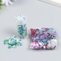 Декор "Полубусины и стразы. Градиент сине-золотой" d=6 мм 10г 200 шт 5х2,5 см МИКС Декор "Полубусины и стразы. Градиент сине-золотой" d=6 мм 10г 200 шт 5х2,5 см МИКС