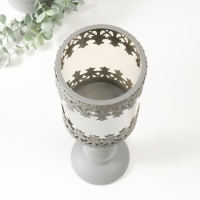Подсвечник металл на 1 свечу d=10 см "Мортен" серый 11х11х36,5 см