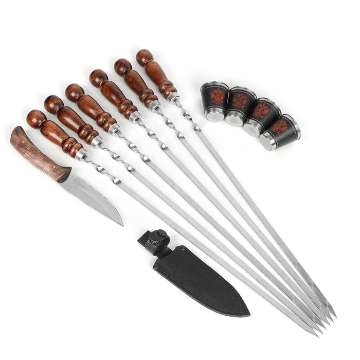 Набор с шампурами подарочный Набор с шампурами подарочный "Классика №1" в кейсе из дерева