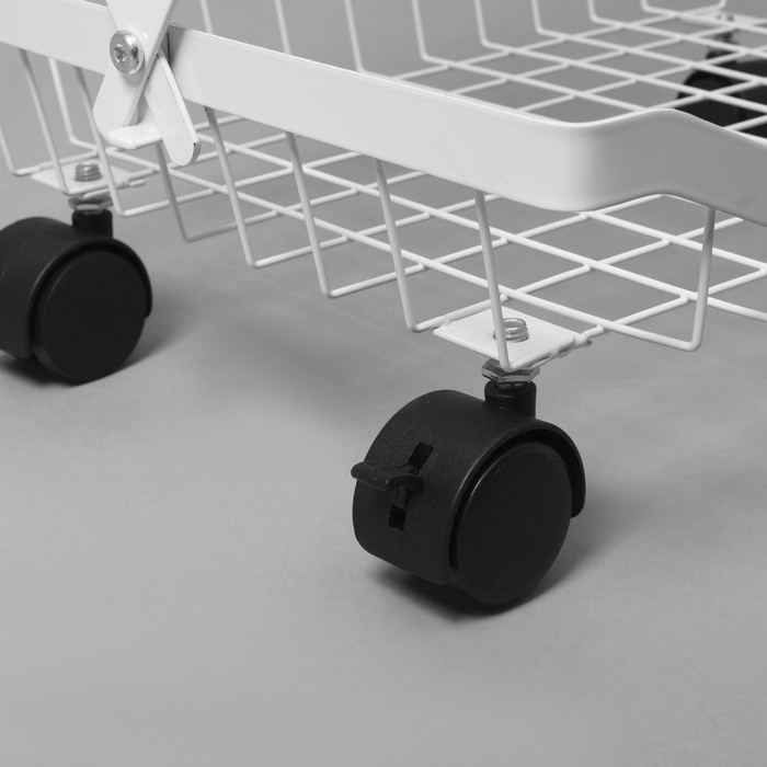 Накопитель складной на колесах, 5 полок, 35,3&times;27,3&times;94,6 см, цвет белый