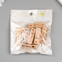 Декор для творчества дерево "Прищепка - Букетик радости" набор 10 шт Декор для творчества дерево "Прищепка - Букетик радости" набор 10 шт