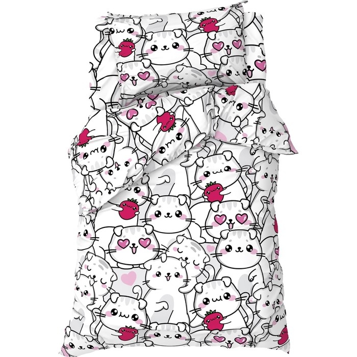 Постельное бельё Этель 1,5 сп Постельное бельё Этель 1,5 сп "Sweet cats", 143х215 см, 150х214 см, 50х70 см -1 шт, 100% хлопок, бязь
