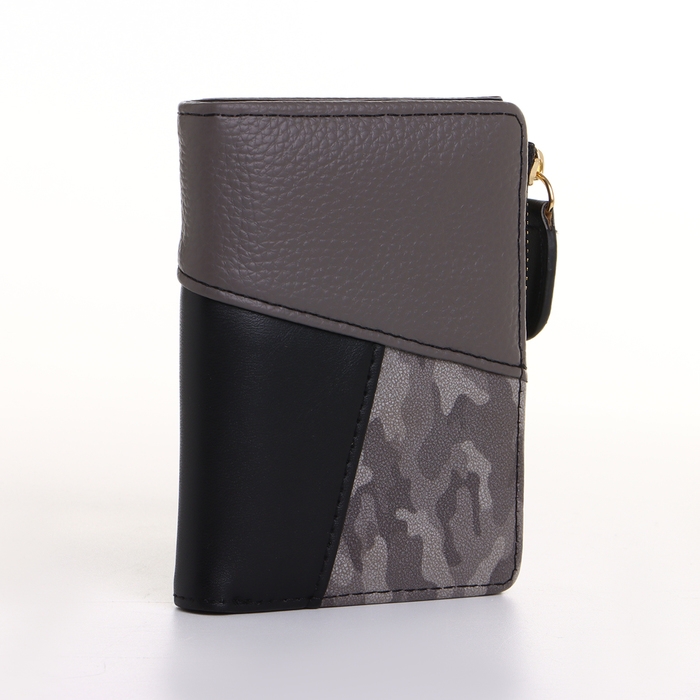 Кошелёк женский на кнопке, цвет чёрный Кошелёк женский на кнопке, цвет чёрный