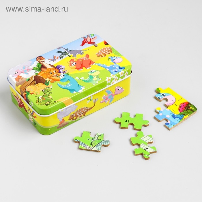 Пазл по цифрам &laquo;Динозавры&raquo;, 60 шт., 8х12,5х4 см