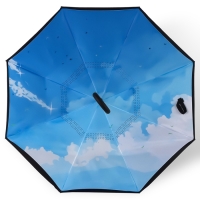 Зонт - наоборот &laquo;Небеса&raquo;, механический, 8 спиц, R = 53/60 см, D = 120 см, цвет МИКС