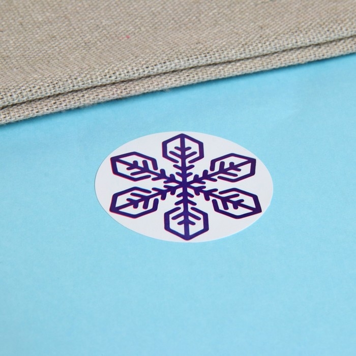 Новый год. Наклейки в рулоне "Снежинки", 500 шт, 2,5 х 2,5 см