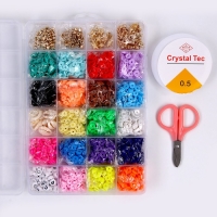 Набор для создания украшений &laquo;Яркие бусины&raquo;, 21 цвет бусин, 4 вида фурнитуры + ножницы