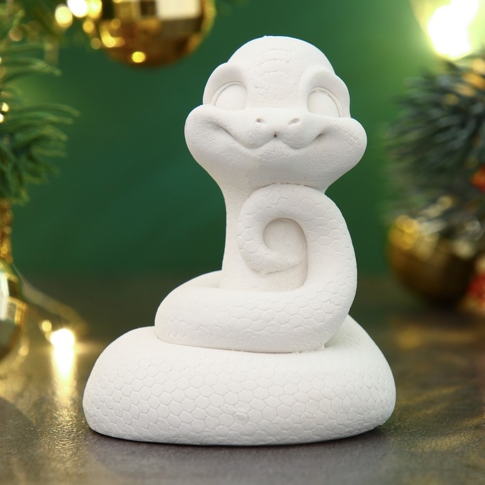 Новый год. Символ 2025. Фигура для раскраски Новый год. Символ 2025. Фигура для раскраски "Змейка Фея" 7х6см