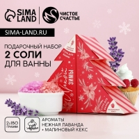 Подарочный набор косметики «Радости в Новом Году!», соль для ванны, 2 х 150 г, ЧИСТОЕ СЧАСТЬЕ Подарочный набор косметики «Радости в Новом Году!», соль для ванны, 2 х 150 г, ЧИСТОЕ СЧАСТЬЕ