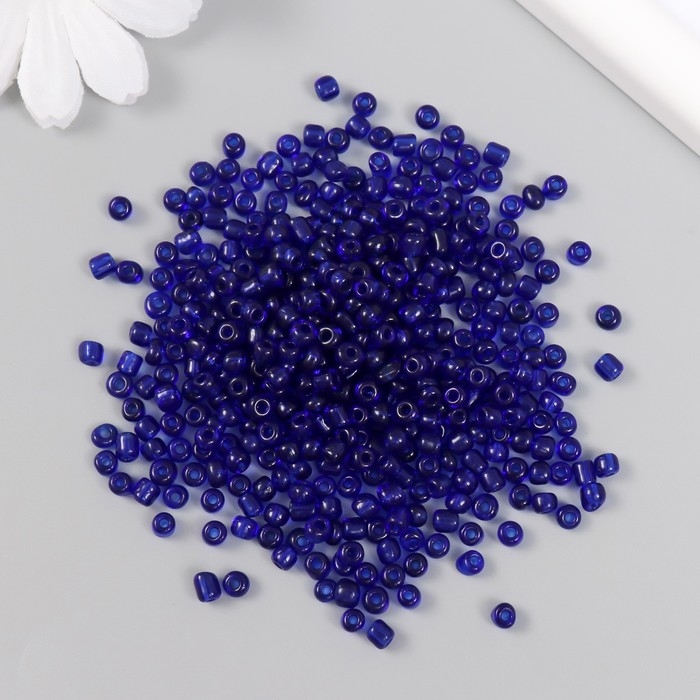 Бисер стекло 6/0 Бисер стекло 6/0 "Индиго" прозрачный 450 гр