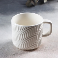 Кружка керамическая «Геометрия» белая, 260 мл, цвет белый Кружка керамическая «Геометрия» белая, 260 мл, цвет белый