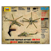 Сборная модель &laquo;Советский ударный вертолёт Ми-24В&raquo; Звезда, 1/144, (7403)