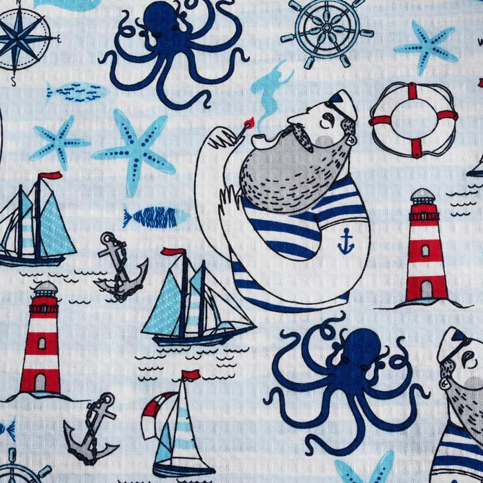 Простыня банная Этель Простыня банная Этель "Капитан" 150х180 см, вафля 200г/м2, 100% хлопок