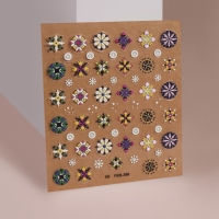 Наклейки для ногтей «Праздничное настроение», объёмные, разноцветные Наклейки для ногтей «Праздничное настроение», объёмные, разноцветные