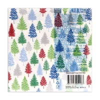 Новогодние салфетки бумажные Home Collection Сlassic &laquo;Разноцветные ёлочки&raquo;, 3 слоя, 33х33 см, 20 шт