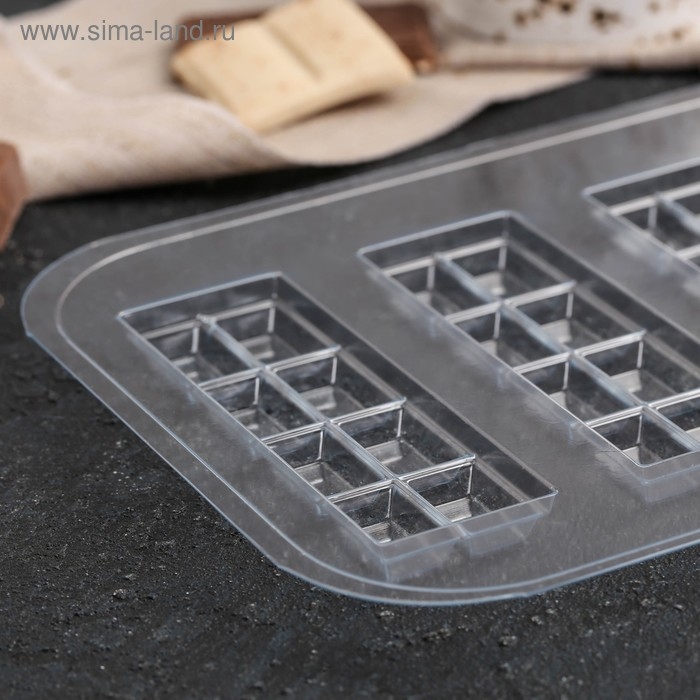 Форма для шоколада и конфет пластиковая &laquo;Батончик 2&times;4&raquo;, цвет прозрачный