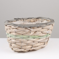 Кашпо плетёные овальное, 23x15х12см, натуральный Кашпо плетёные овальное, 23x15х12см, натуральный