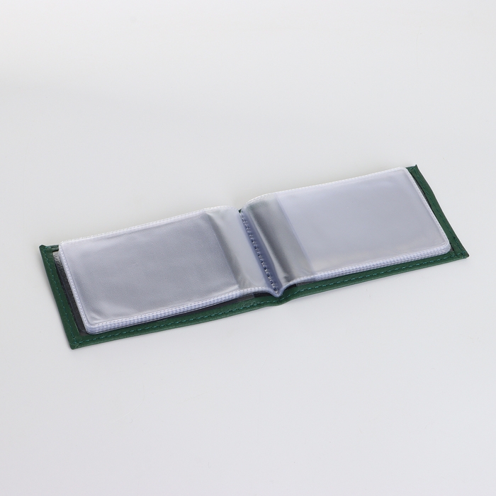 Визитница, 18 карт, цвет тёмно-зелёный