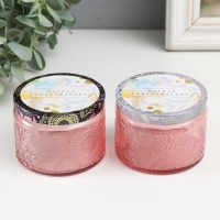 Банка для свечей стекло с крышкой "Мягкое пробуждение" 120 мл розовая, круглая 5х7х7 см Банка для свечей стекло с крышкой "Мягкое пробуждение" 120 мл розовая, круглая 5х7х7 см