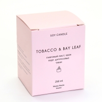 Свеча в банке ароматическая "Tоbacco & bay leaf", хвоя, кедр, табак, 250 мл Свеча в банке ароматическая "Tоbacco & bay leaf", хвоя, кедр, табак, 250 мл