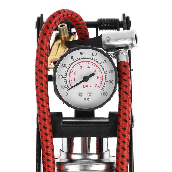 Насос ножной TORSO с манометром, 1 цилиндр, усиленный Насос ножной TORSO с манометром, 1 цилиндр, усиленный