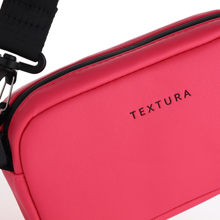 Сумка женская на молнии, TEXTURA, маленький размер, длинный ремень, цвет фуксия Сумка женская на молнии, TEXTURA, маленький размер, длинный ремень, цвет фуксия