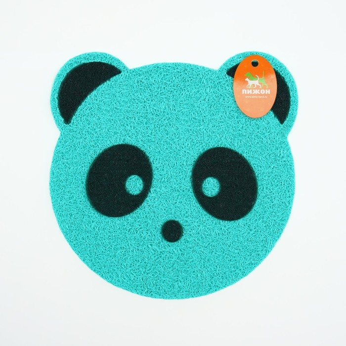 Коврик 2-в-1 под миску/туалет для животных Коврик 2-в-1 под миску/туалет для животных "Панда", 30 х 30 см, бирюзовая