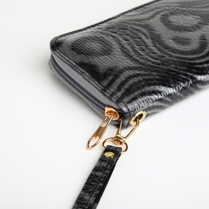 Кошелёк женский на молнии, цвет серый Кошелёк женский на молнии, цвет серый