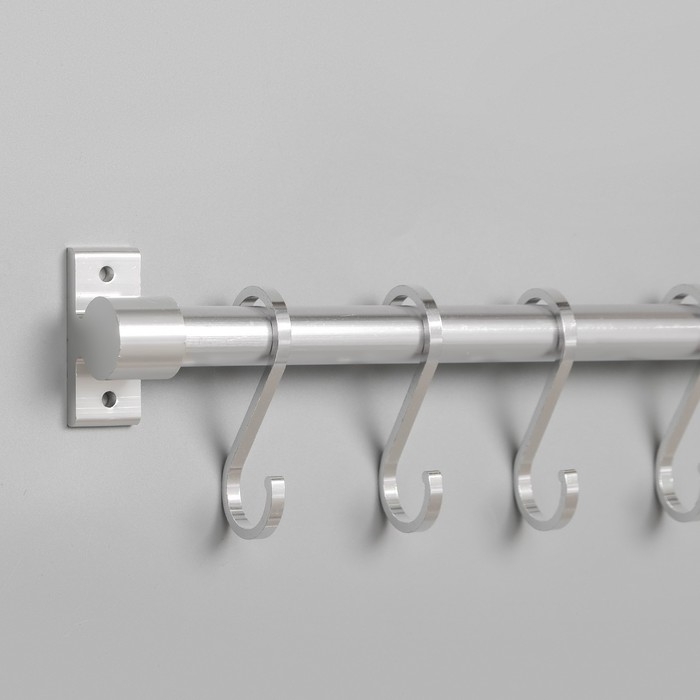 Держатель для полотенец, 40 см, 6 крючков, алюминий Держатель для полотенец, 40 см, 6 крючков, алюминий