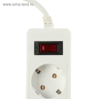 Сетевой фильтр Smartbuy, 5 розеток, 3 м, 10 А, 2200 Вт, с з/к, с выкл., белый